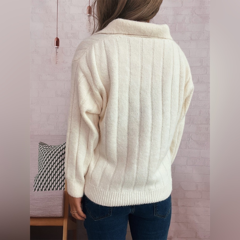 Ribbed Hem Quarter Zip Sweater - Picture 6 of 14